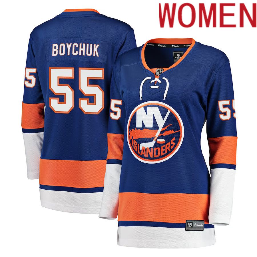 Women New York Islanders 55 Johnny Boychuk Fanatics Branded Royal Breakaway Player NHL Jersey